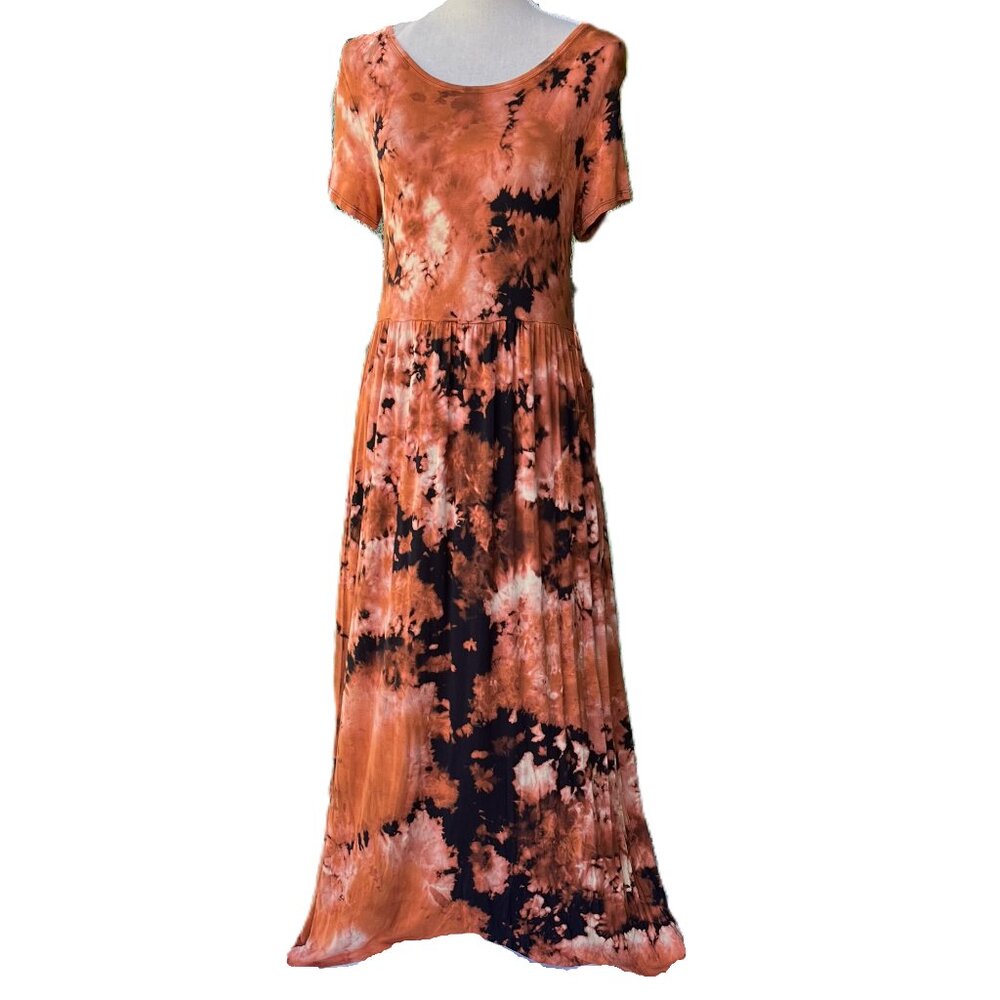 🆕 Tie-Dye Soft Stretch Maxi Dress for Tall Women | Hidden Pockets | Micromodal